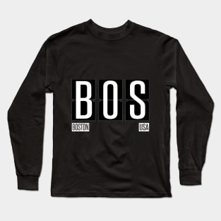 BOS - Boston USA Airport Code Souvenir or Gift Shirt Apparel Long Sleeve T-Shirt